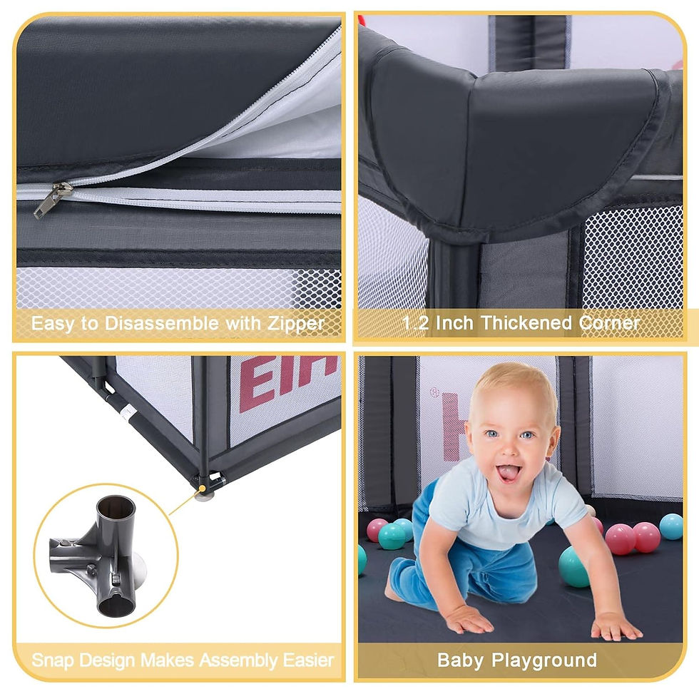 Thumbnail: Baby Playpen with 50 Ocean Balls - Indoor/Outdoor Kids Activity Center