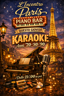 Locale con musica dal vivo a Roma e Karaoke a Roma al PARIS Piano Bar, serata karaoke a Roma del venerdì sera in zona Via Veneto.