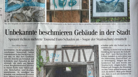 Unbekannte beschmieren Weintorkel