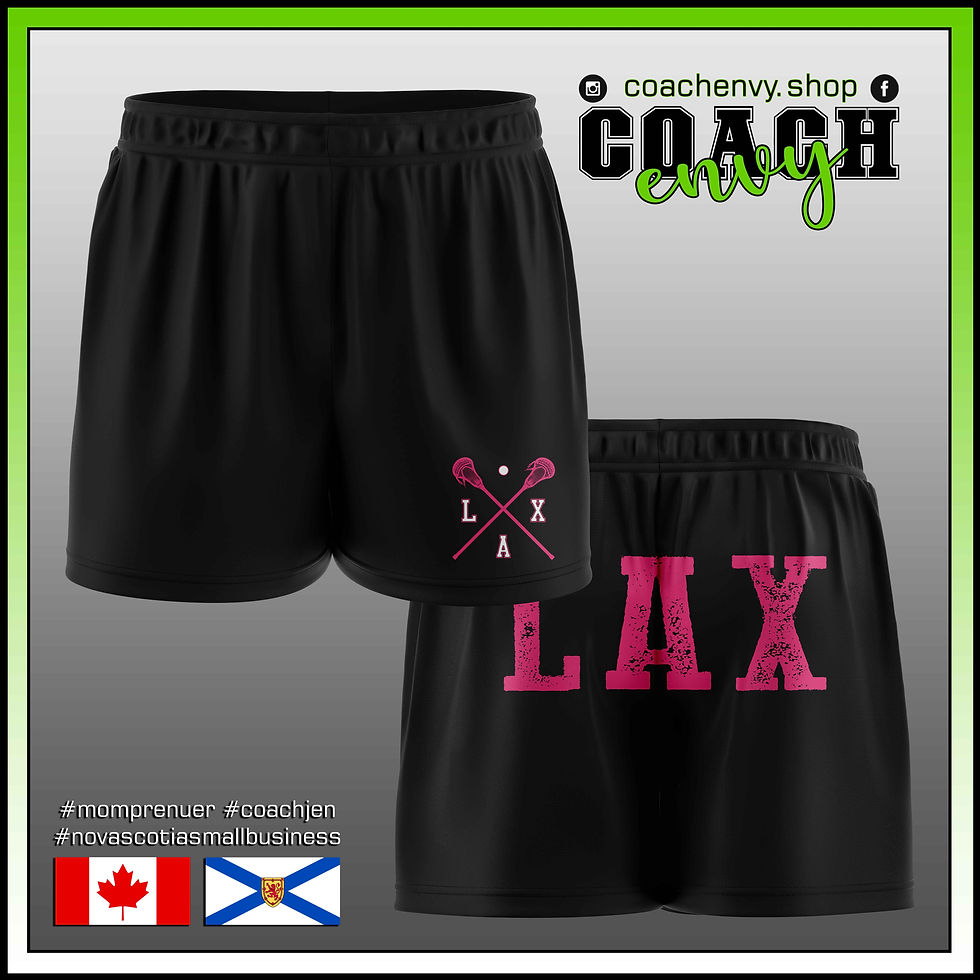 LAX Athletic Shorts - Black/Pink