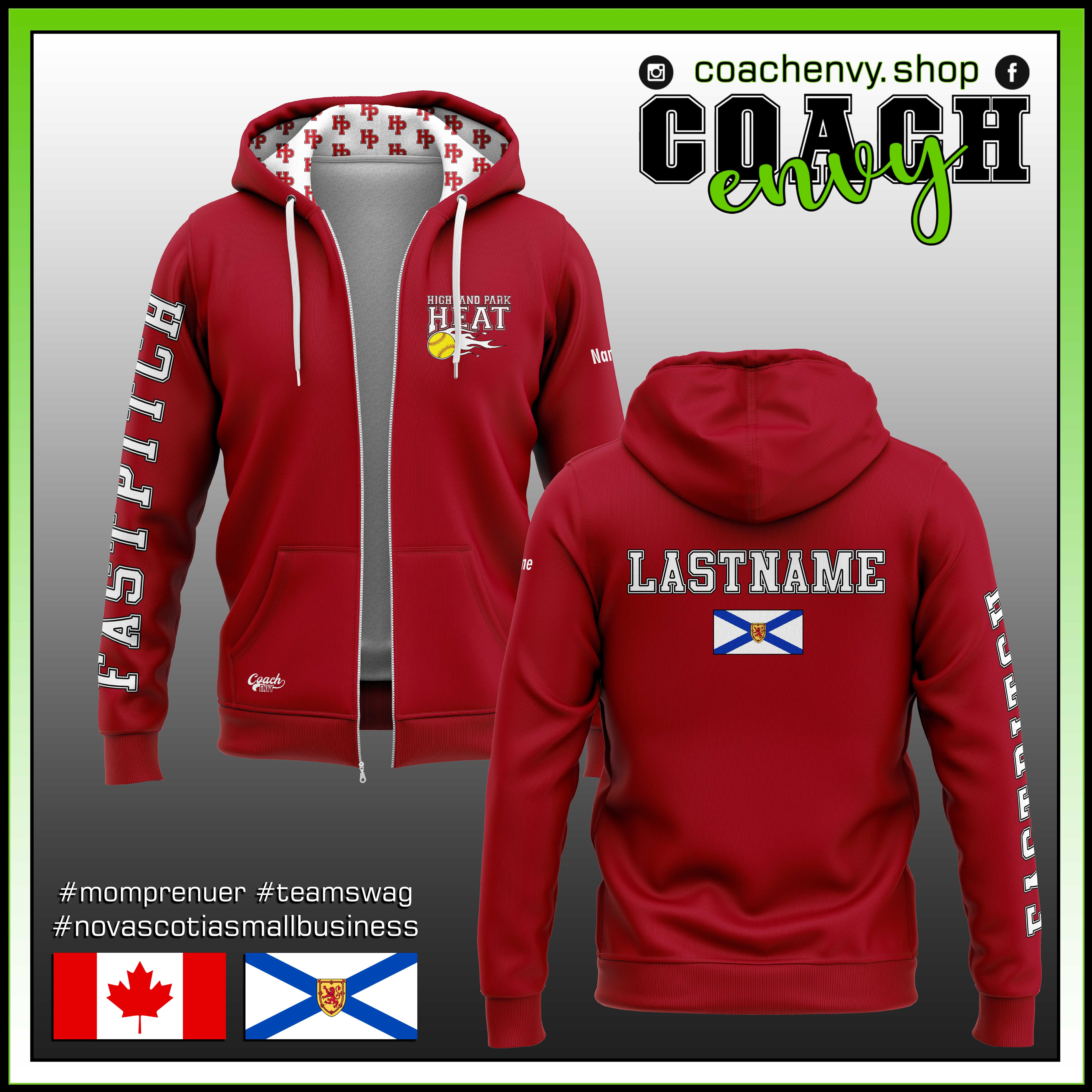 HP Heat Fast-Pitch - Red Zip Hoodie