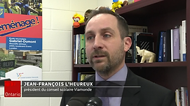 Jean-François L'Heureux | Téléjournal Ontario | Radio-Canada: Financement d'une école secondaire dans l'est de Toronto | 2018
