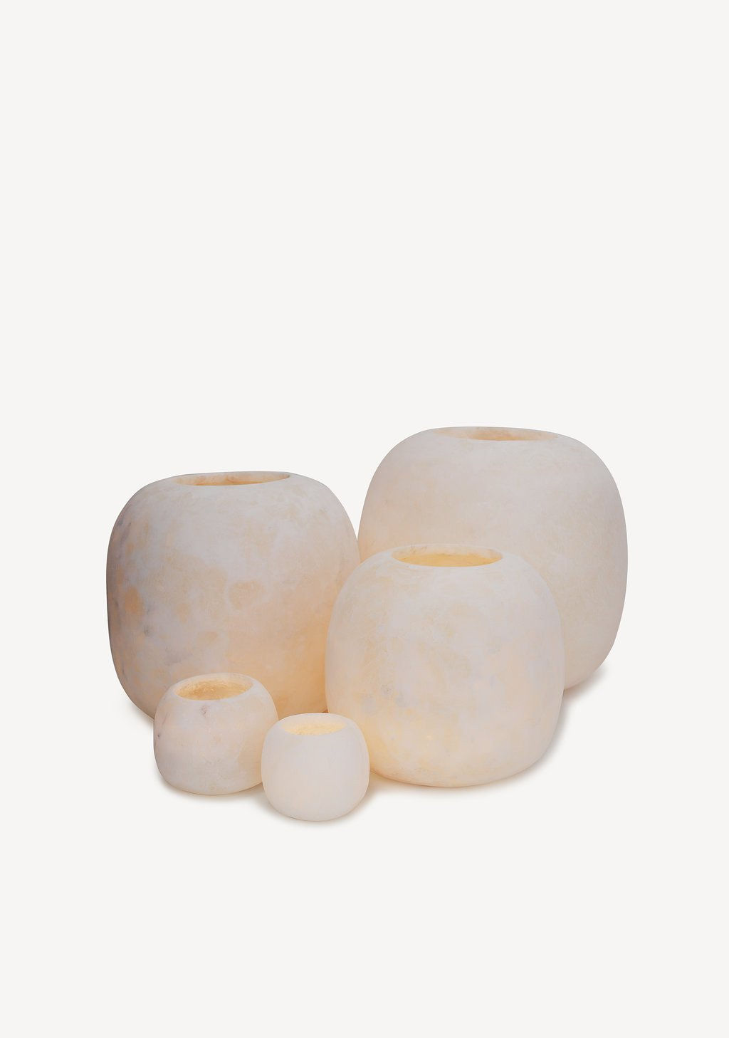 Round Alabaster Candle Holder