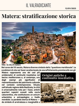 Matera: stratificazione storica, paesaggio culturale e riscatto simbolico di una città millenaria