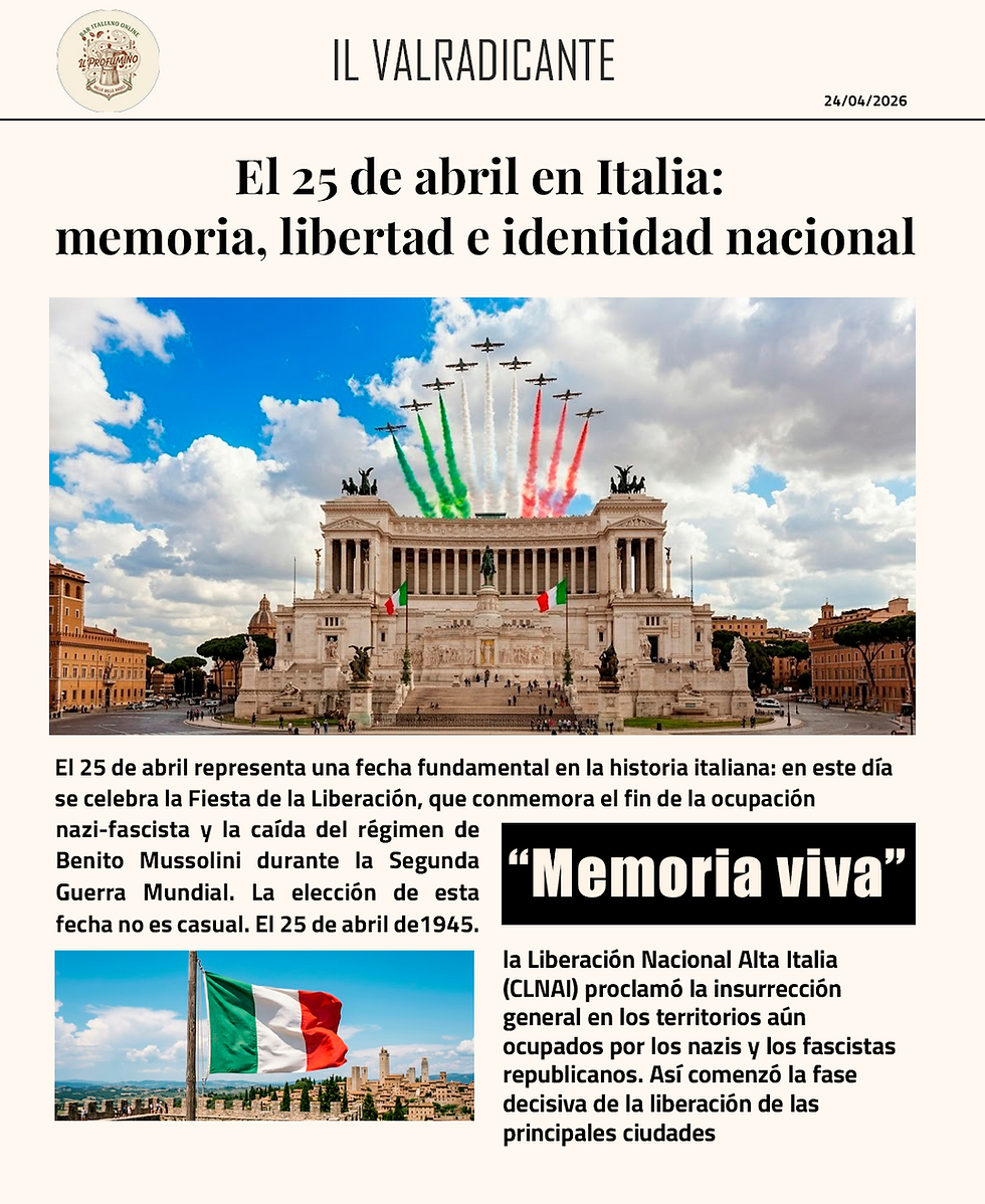 El 25 de abril en Italia: memoria, libertad e identidad nacional