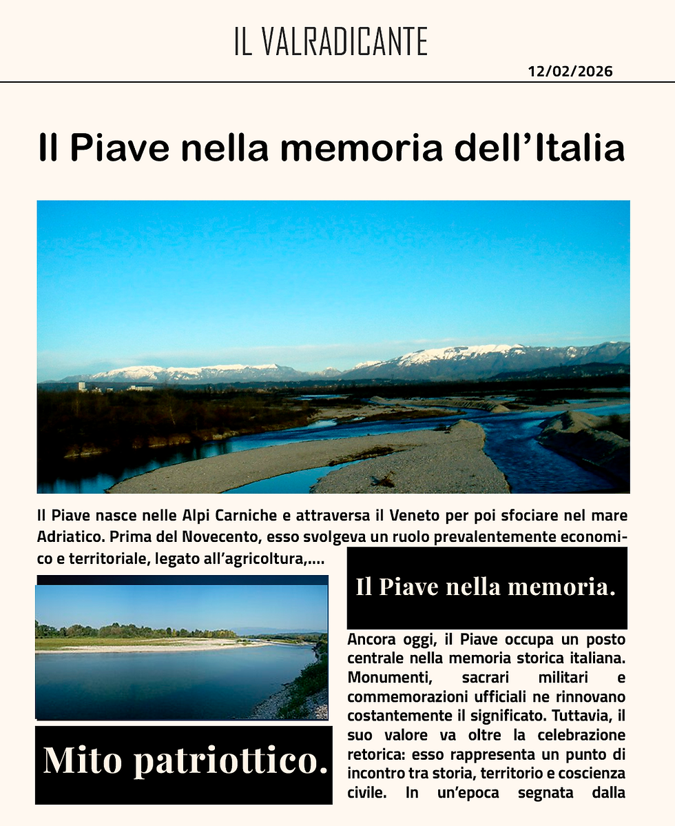 El Piave: geografía, historia y construcción de un símbolo nacional