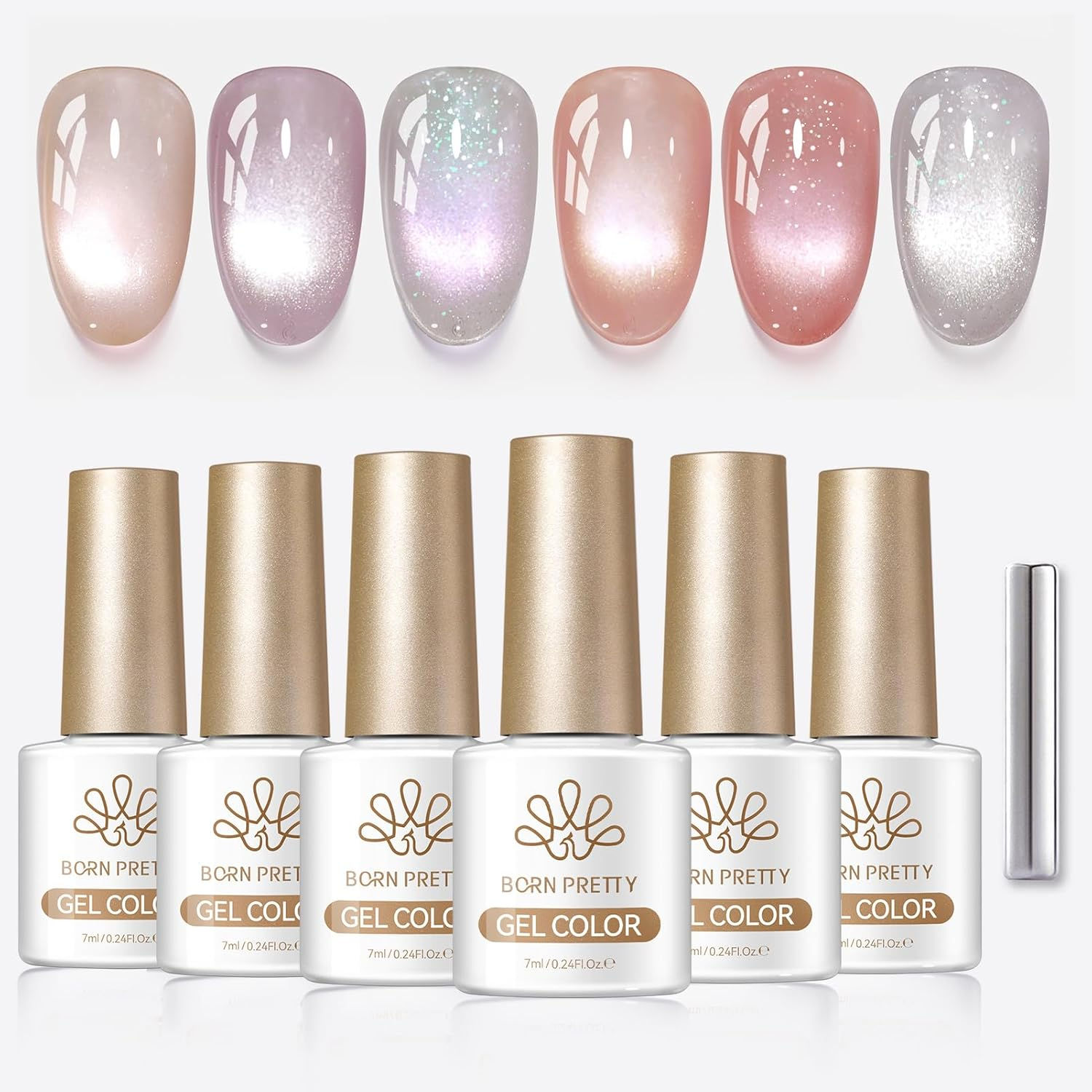 Set 6 esmaltes Magnéticos NICE COAST Born Pretty7ml