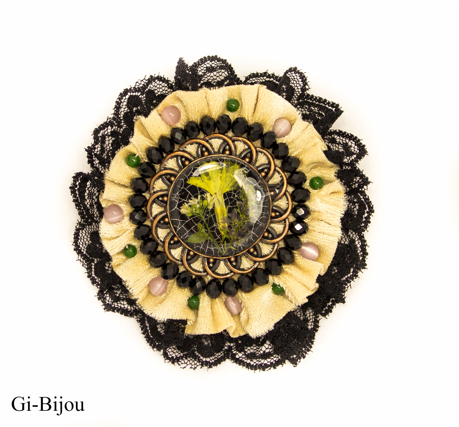 Брошь "Цветочное ассорти" №02