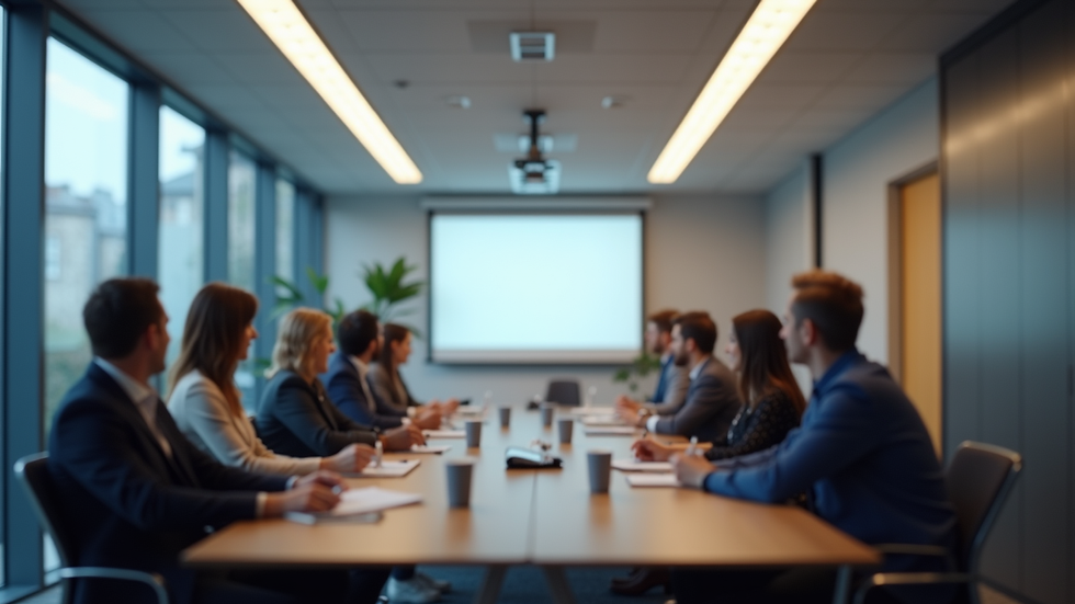 Eye-level view of a safety training session in a modern conference room