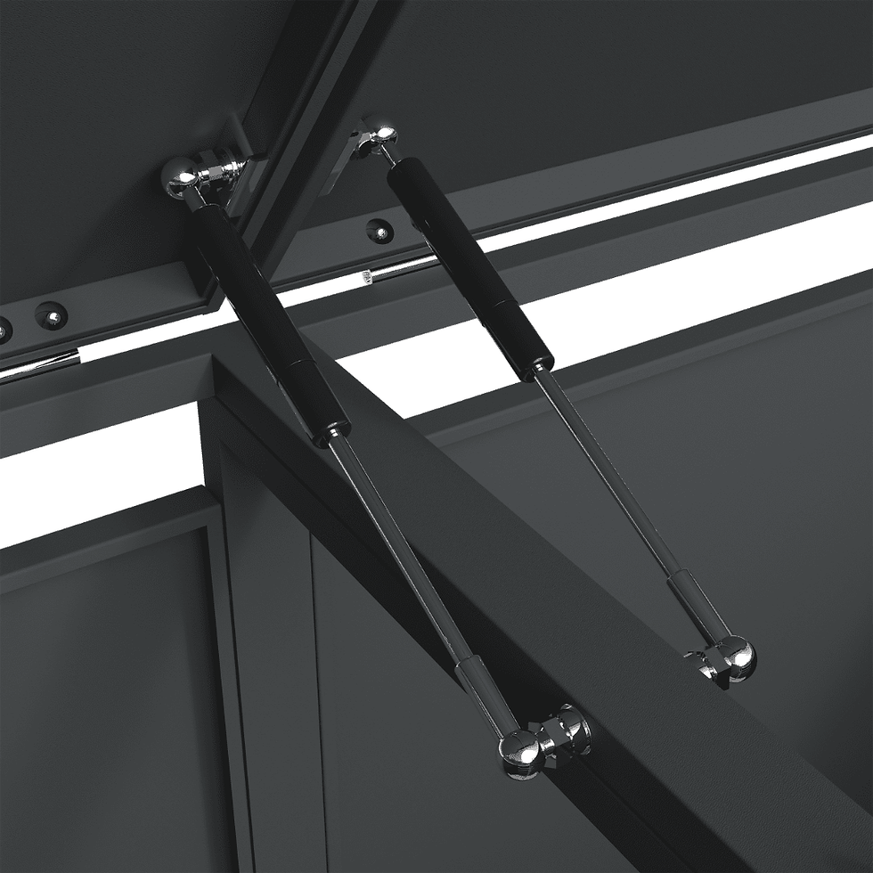 Thumbnail: Outdoor Double Wheelie Bin Storage with Lid - Woodgrain & Charcoal