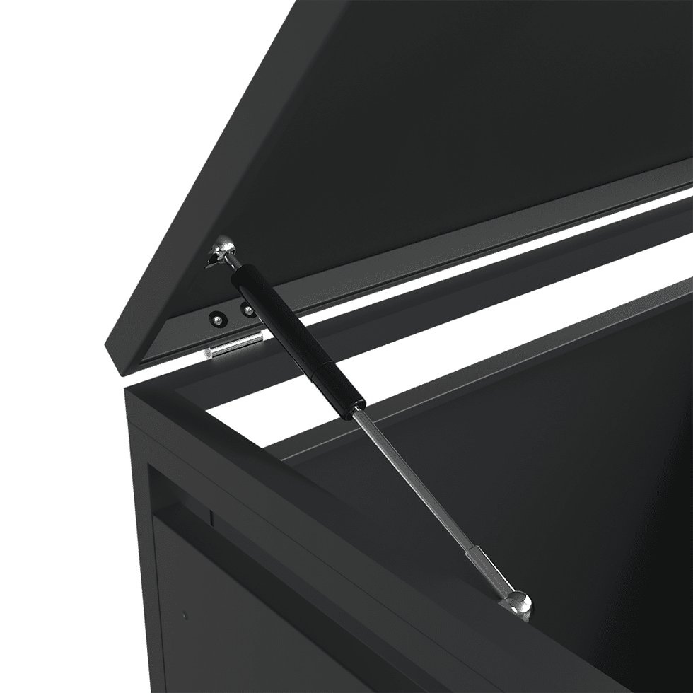 Thumbnail: Outdoor Single Wheelie Bin Storage with Lid - Charcoal & Woodgrain