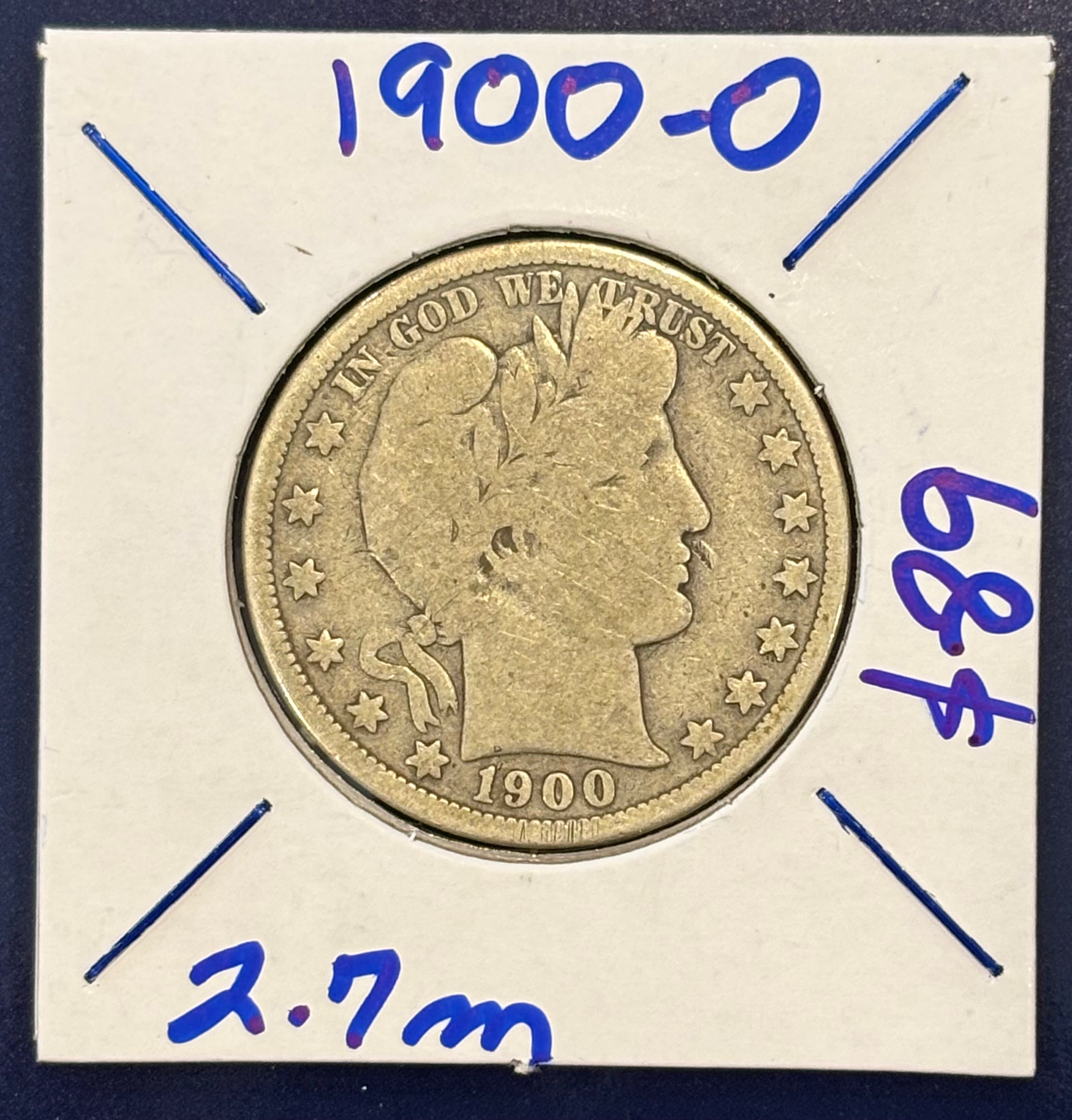 1900-O Barber Half