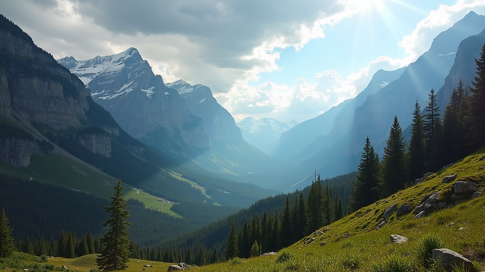 Eye-level view of the stunning mountains in Kootenay National Park