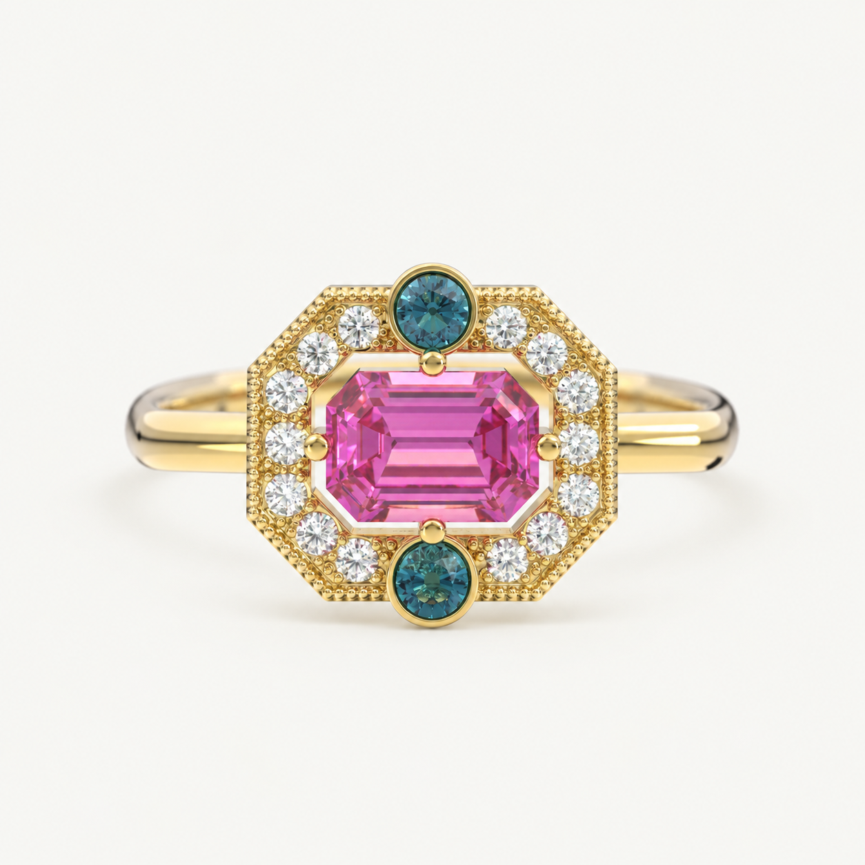 Bague Nora saphir rose, or 18k