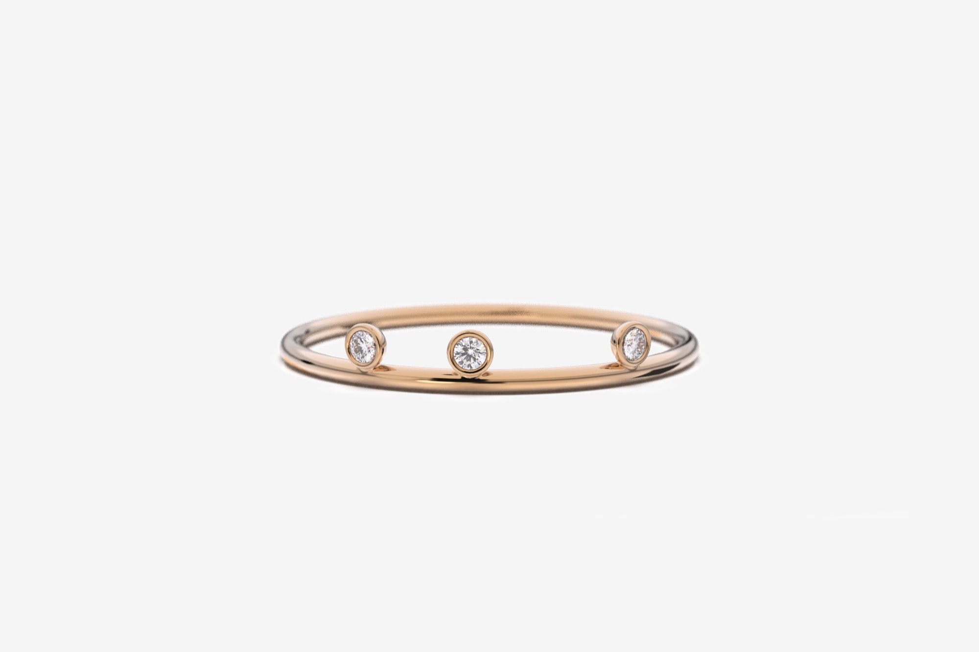 Bague trio, or rose 18k