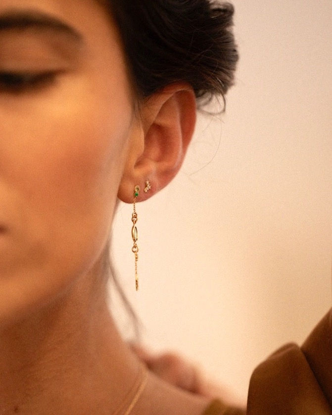 Miniature : Puce d'oreille Luz diamants, or 18k