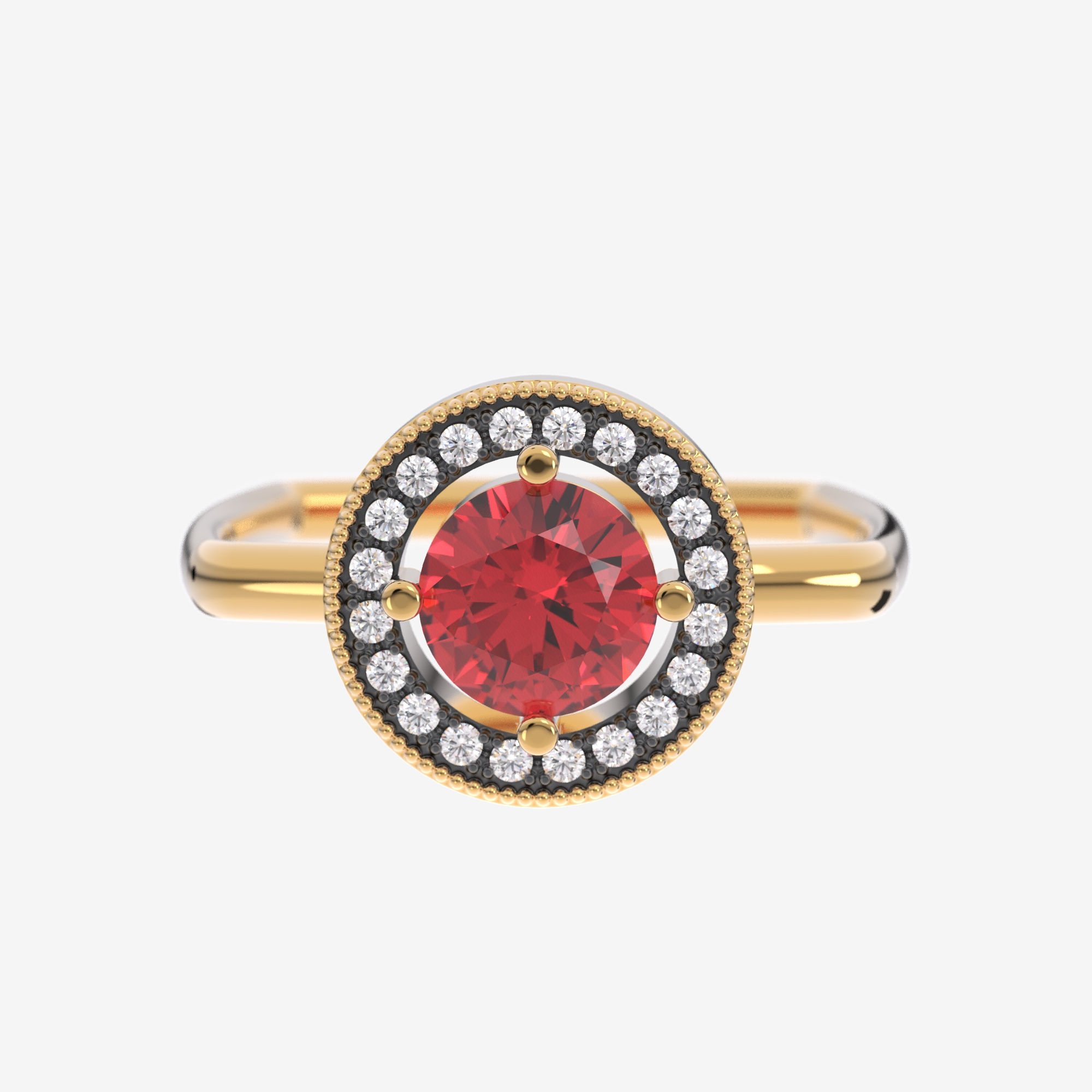 Bague choc ronde, or rose 18k