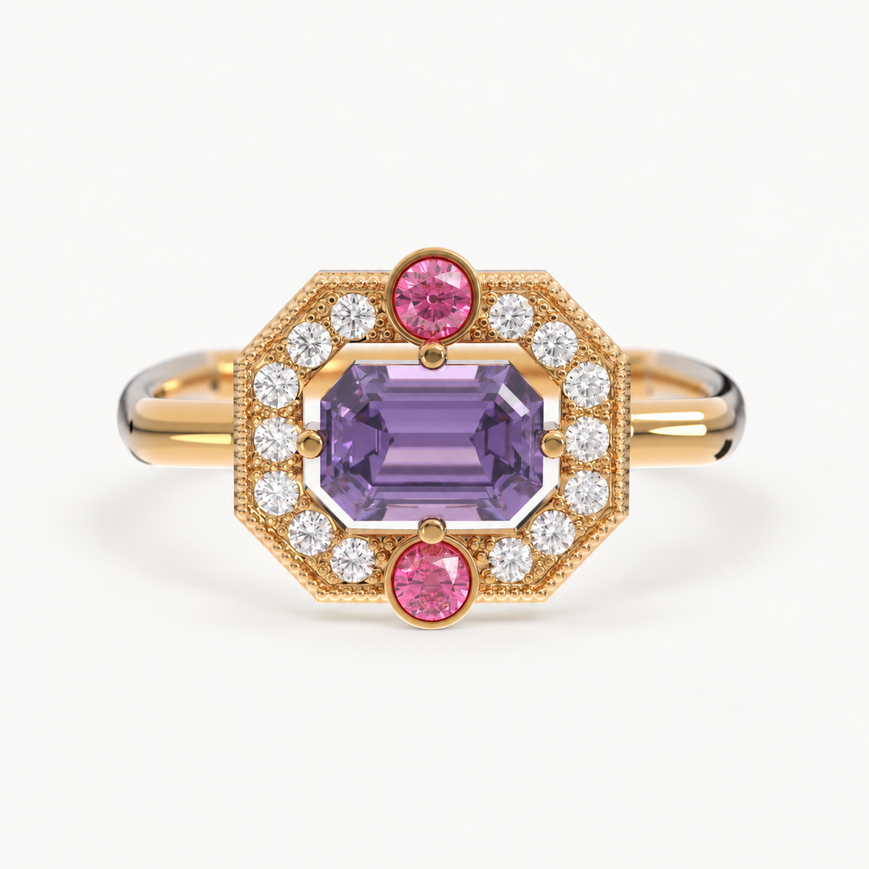 Bague Nora violette, or 18k
