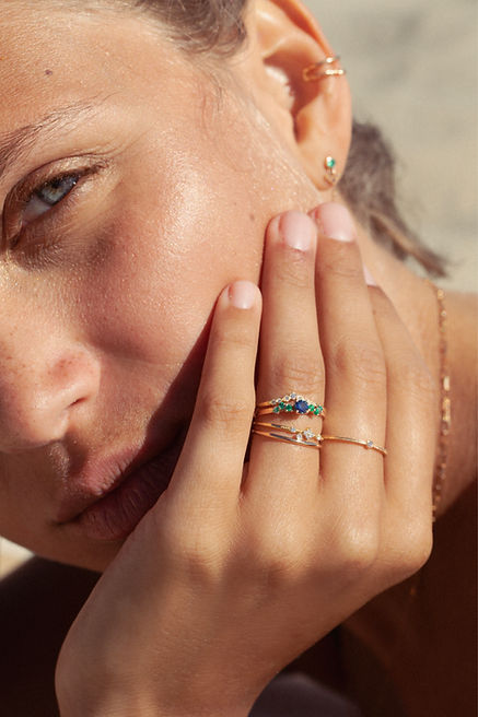 2025SS, Bague de fiancailles Ella saphirs, bague solea, diamants, or