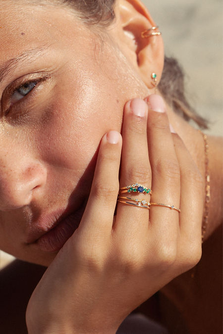 2025SS, Bague de fiancailles Ella saphirs, bague solea, diamants, or