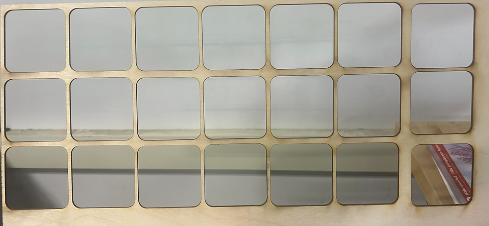 The cut out of the wood pieces