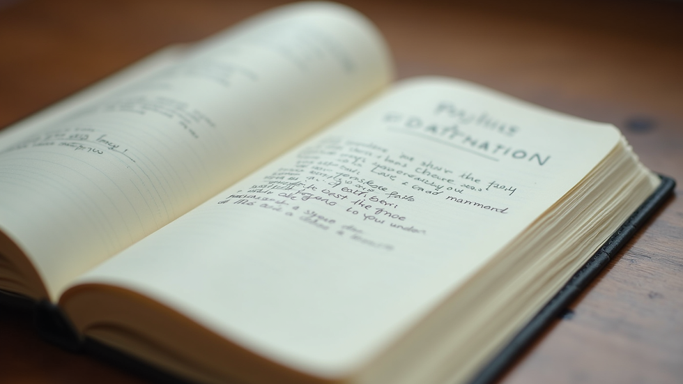 Close-up view of a journal with positive affirmations written inside