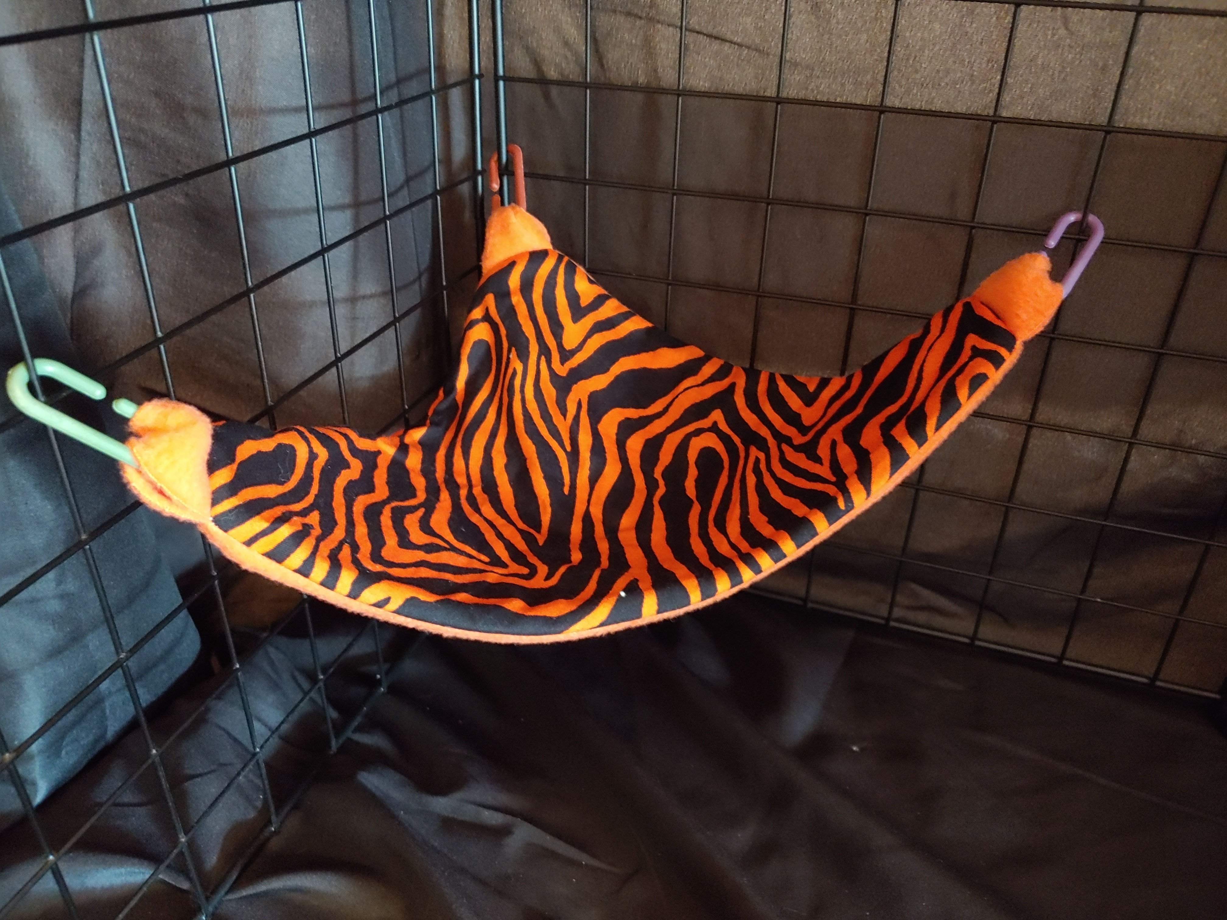 Orange & Black Zebra Print Corner Hammock