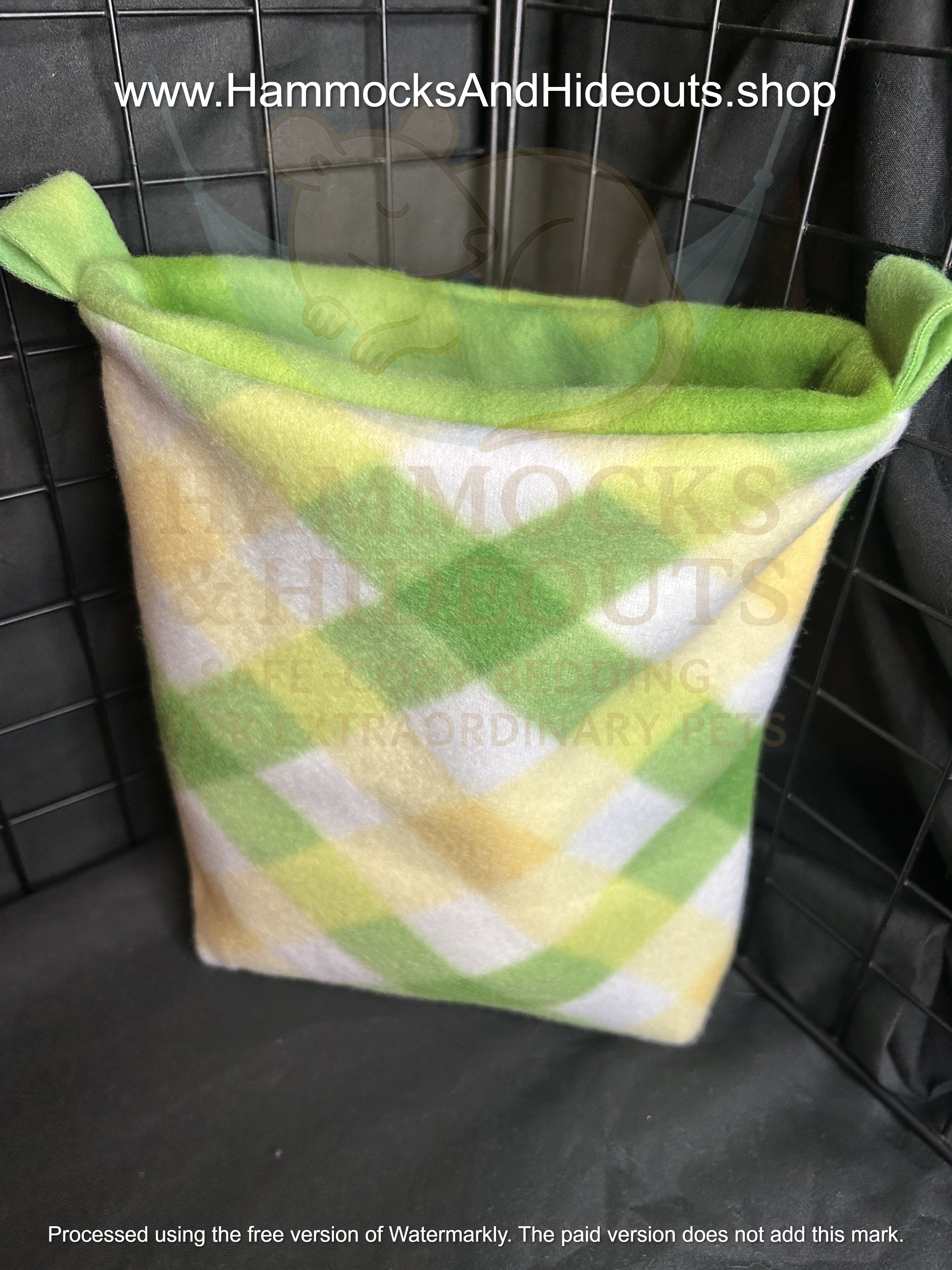 Green/Yellow Argyle Pouch