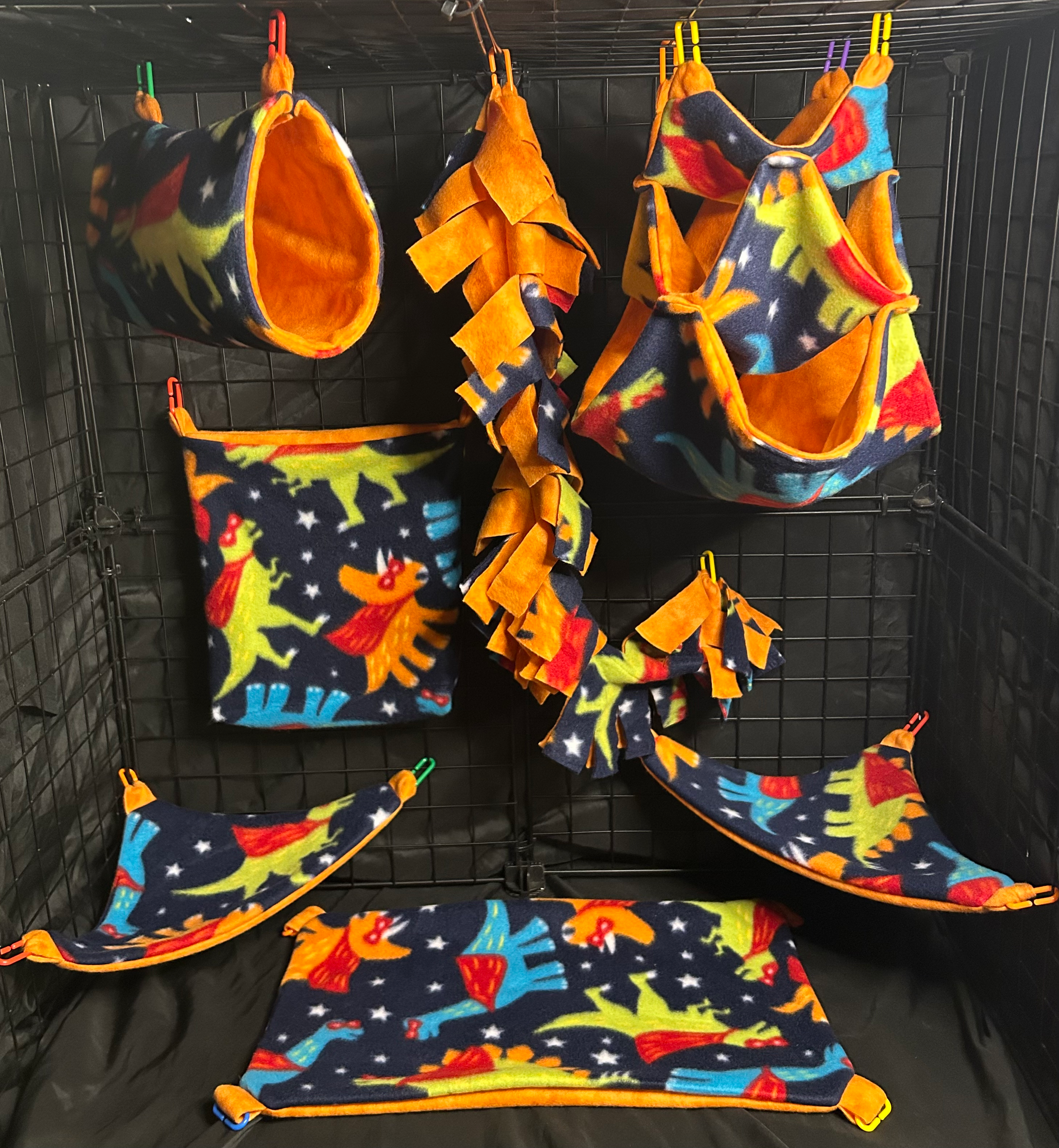 Dinosaurs on Orange Cage Set