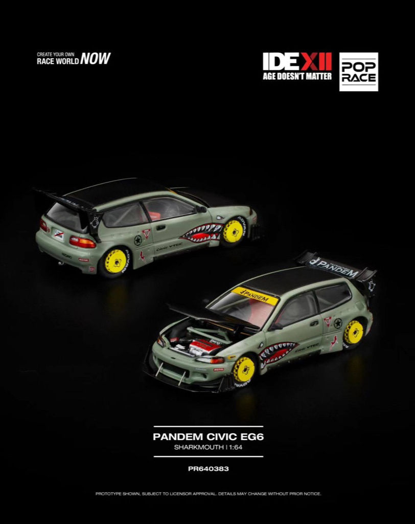 PR64-383 PANDEM HONDA CIVIC EG IDE EXCLUSIVE - SHARK MOUTH GREEN