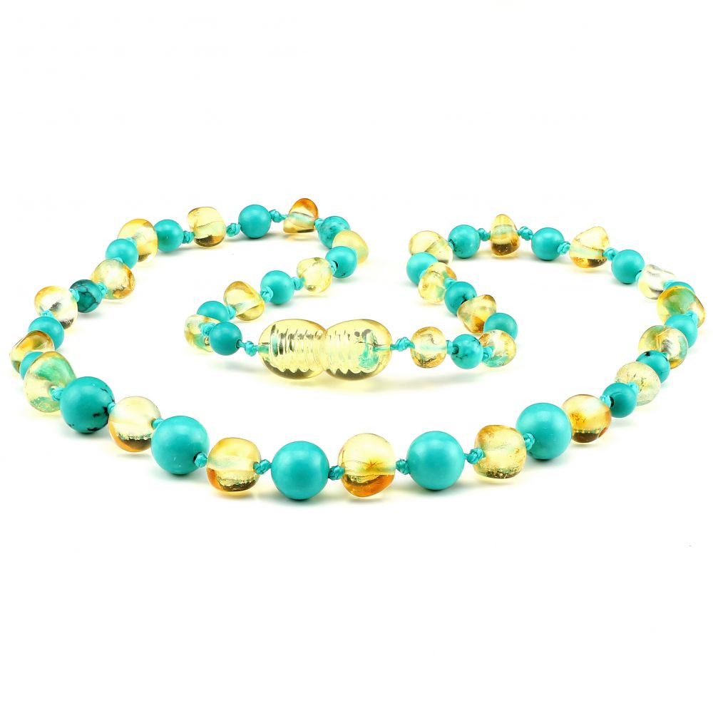 Summer Peace - Baltic amber & turquoise