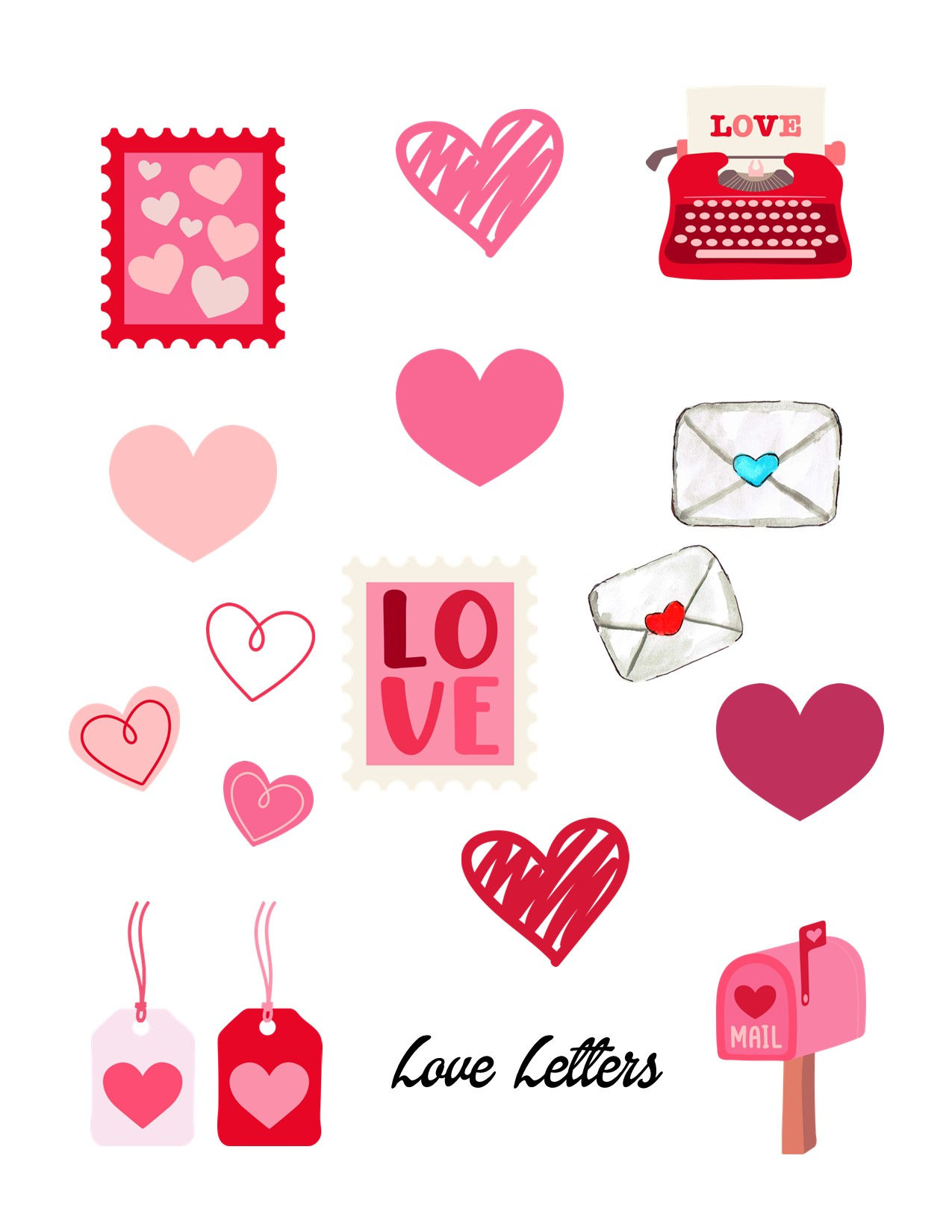 Edible Wafer Cutouts - LOVE Letters