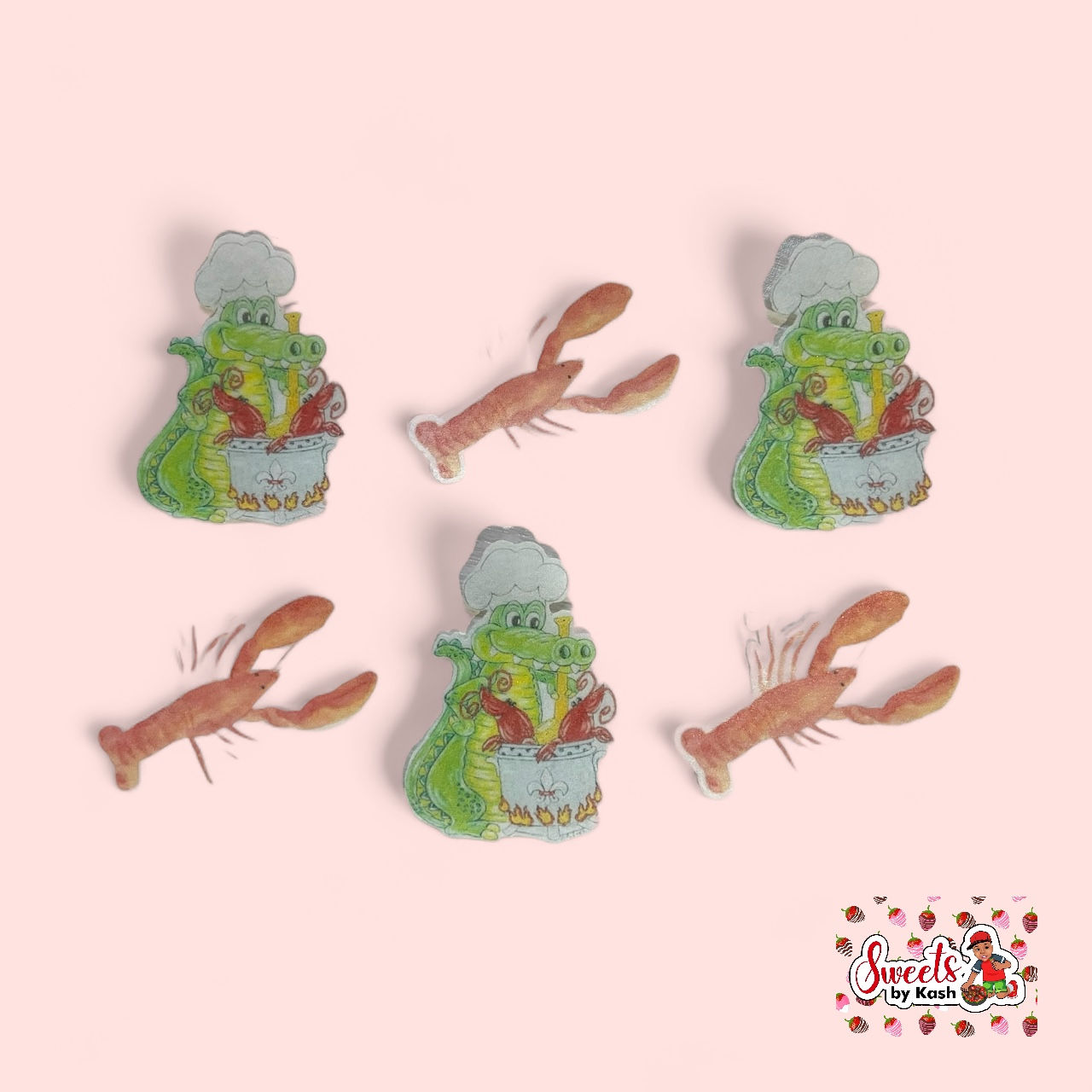 Edible Wafer Cutouts -Crawfish Gator