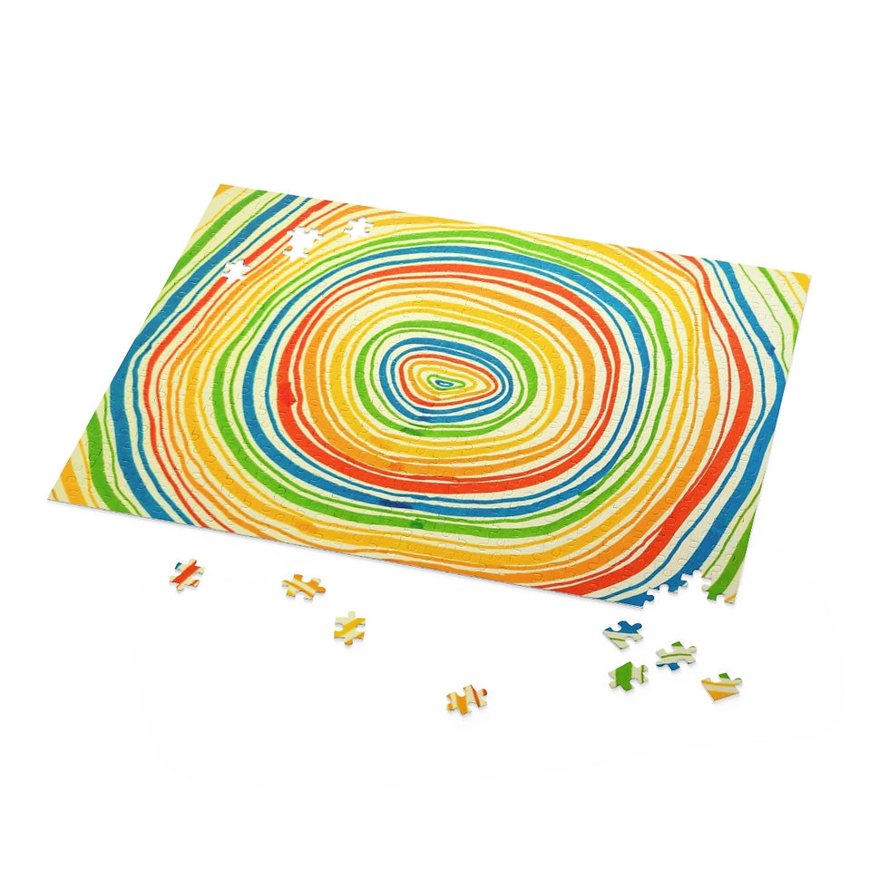 Thumbnail: Rainbow Concentric Circles Puzzle (120, 252, 500-Piece)