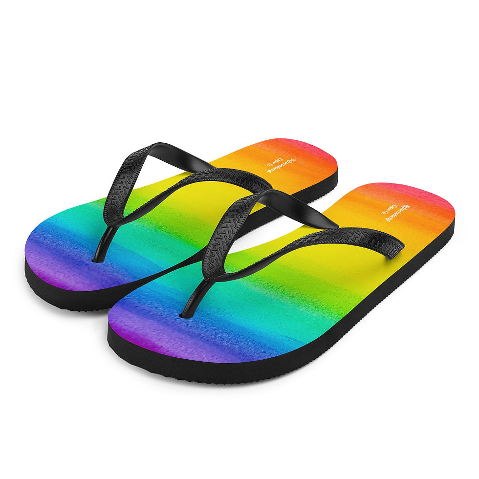 Thumbnail: Rainbow Watercolor Art Flip-Flops