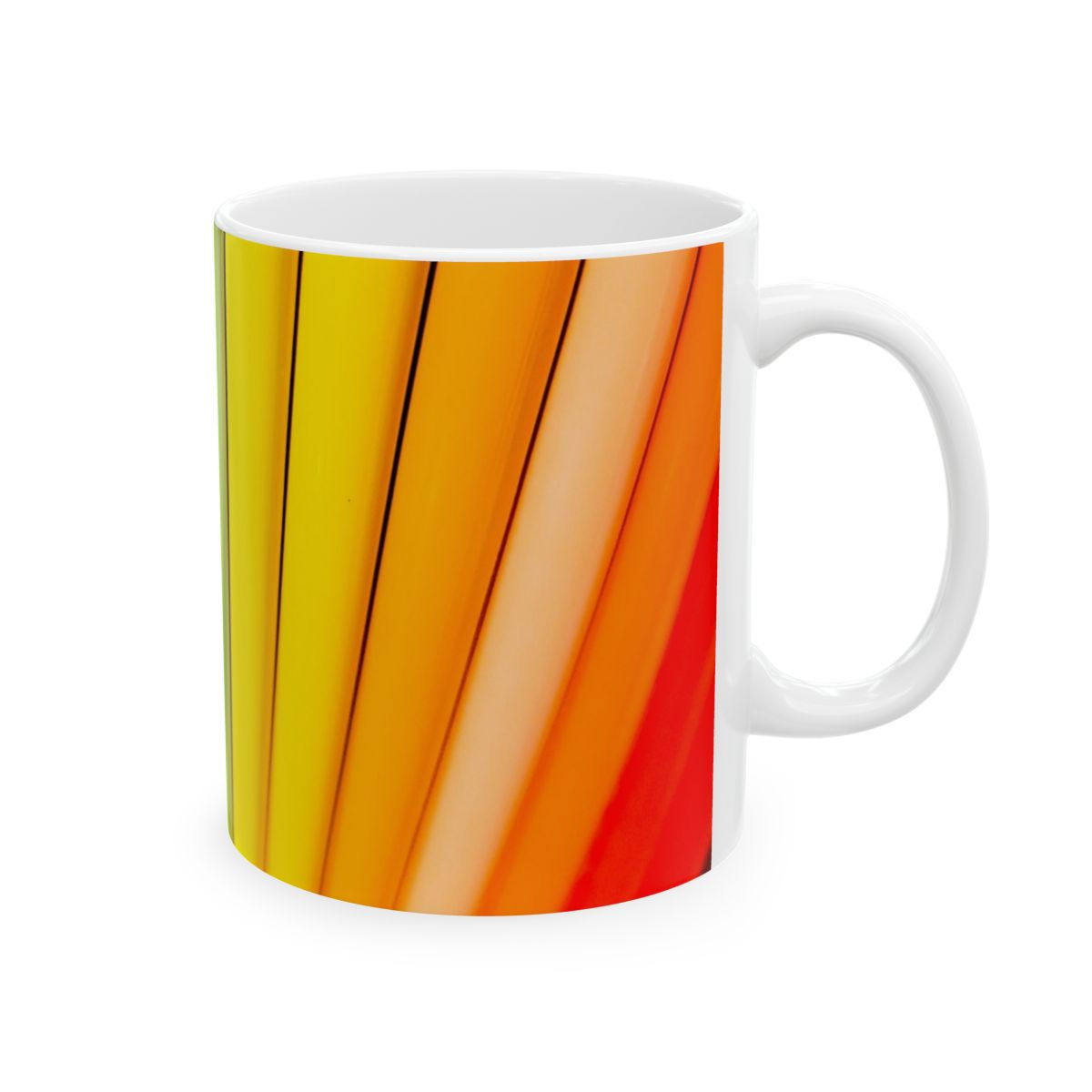 Rainbow Striped Ceramic Mug, (11oz, 15oz)