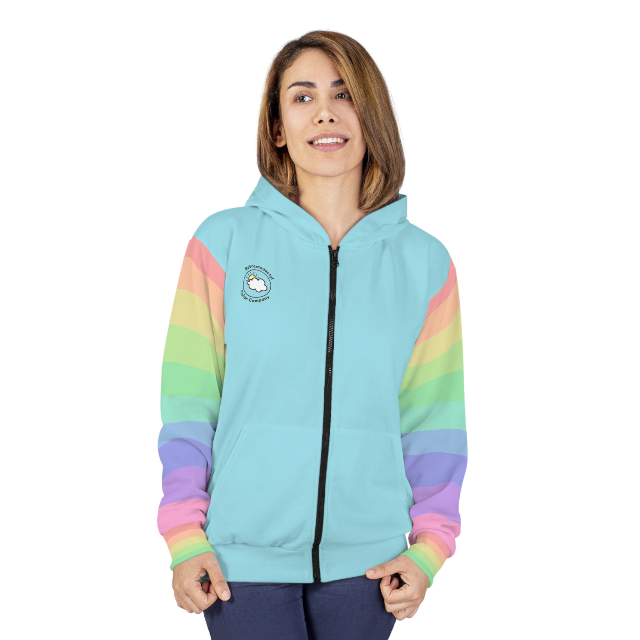 Unicorn Dream Rainbow Unisex Zip Hoodie 