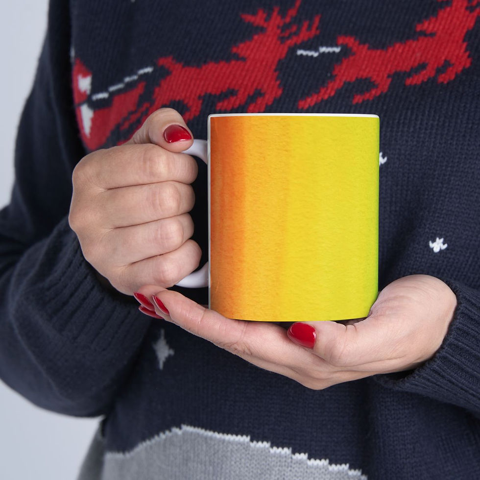 Thumbnail: Rainbow Watercolor Ceramic Mug, (11oz, 15oz)