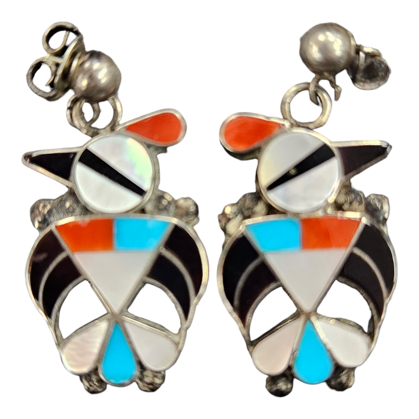 Sterling Silver Inlay Earrings