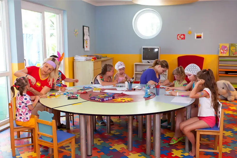 club mermaid village mini club, happy kids