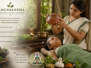 Patient receiving Panchakarma Ayurvedic treatment for natural detoxification and rejuvenation.