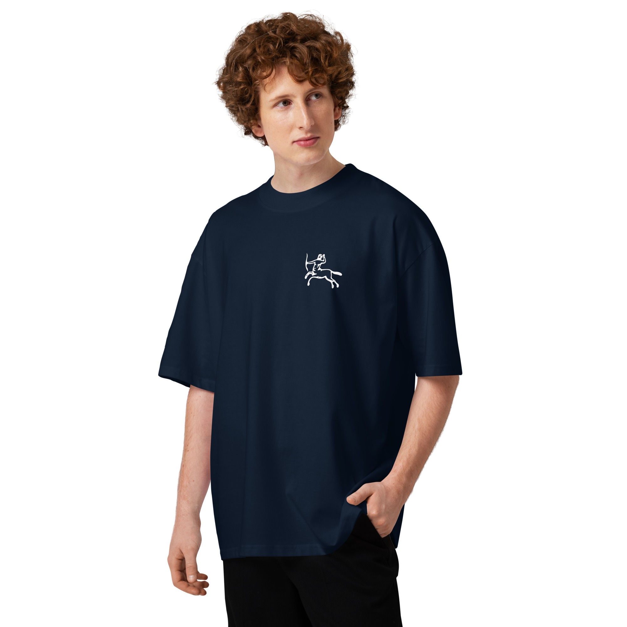 Unisex organic oversized high neck t-shirt