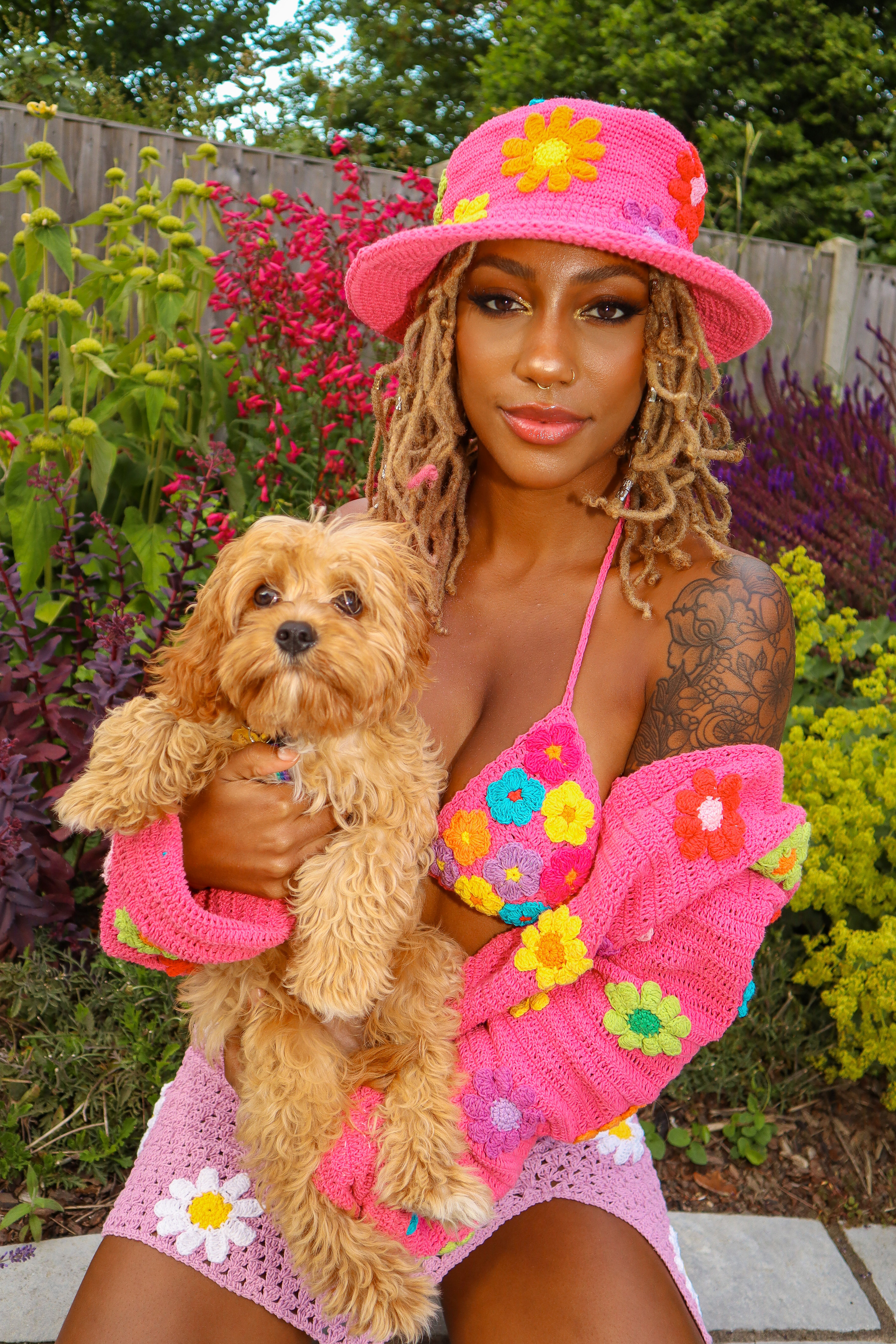 Pink lady garden cardigan clearance