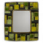 Mithé ESPELT,  Miroir vert à cabochons géométriques