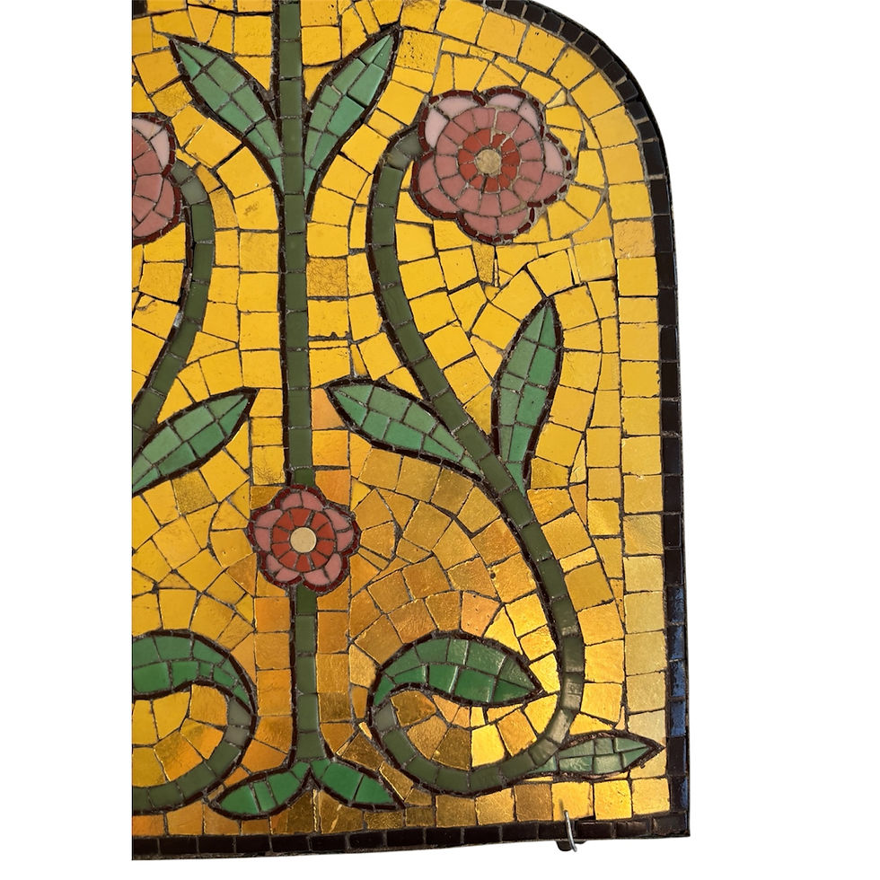 Miniature : Pink and green flower mosaic plate