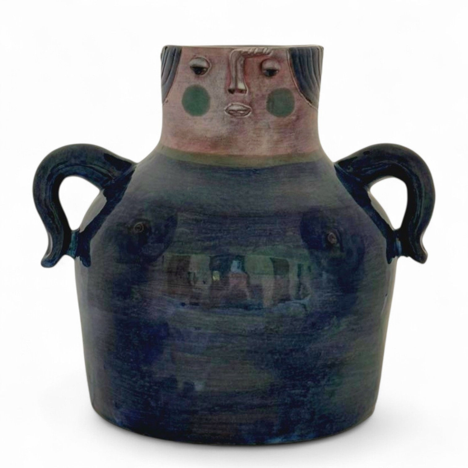 Robert CLOUTIER et Jean CLOUTIER Vase anthropomorphe à visage féminin