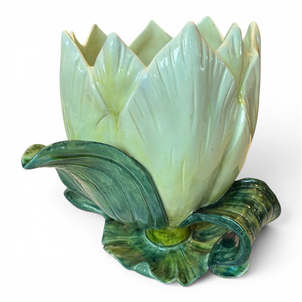 Miniature : Naturalist-shaped cache-pot depicting a blooming tulip