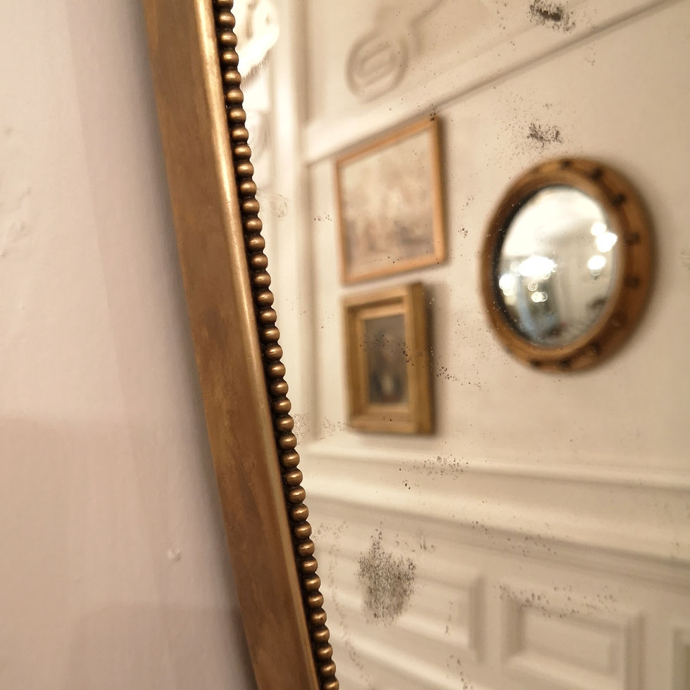 Miniature : Miroir italien laiton doré perlé Gio Ponti