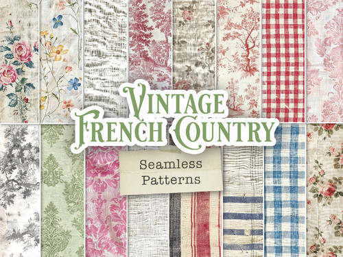 Vintage French Country Seamless Pattern Bundle | J.Lulu Art