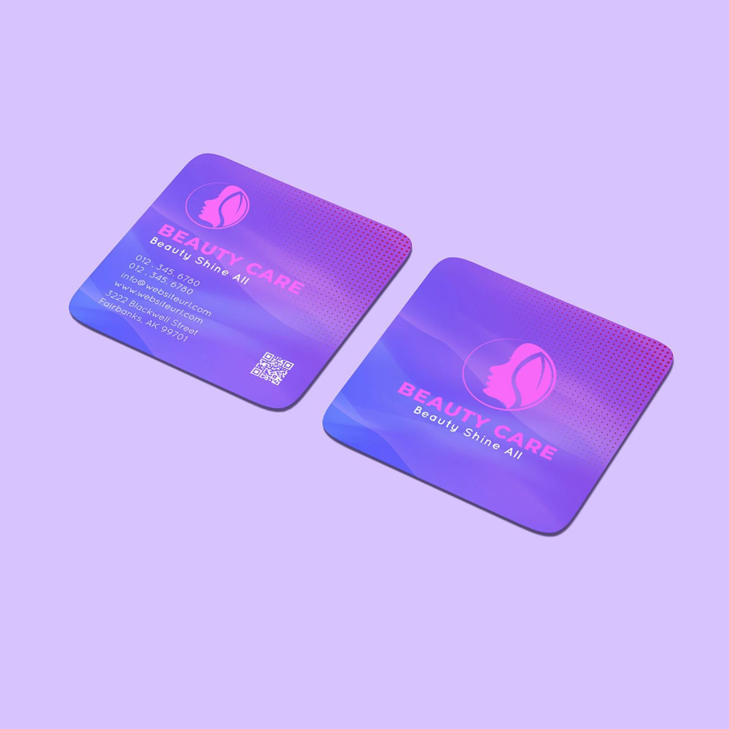 High Gloss UV Square Business Cards
